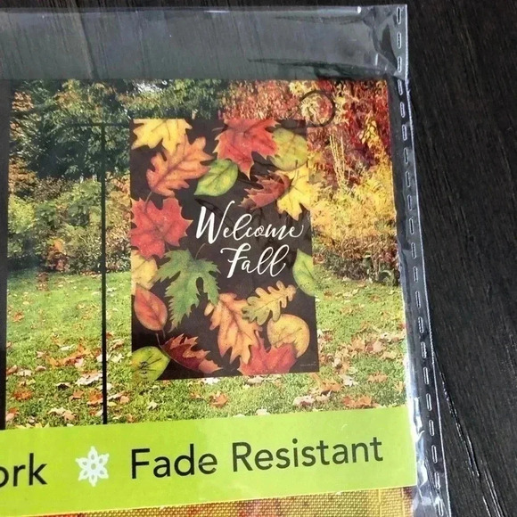 Garden Flag Welcome Fall Leaf toss - Picture 2 of 4